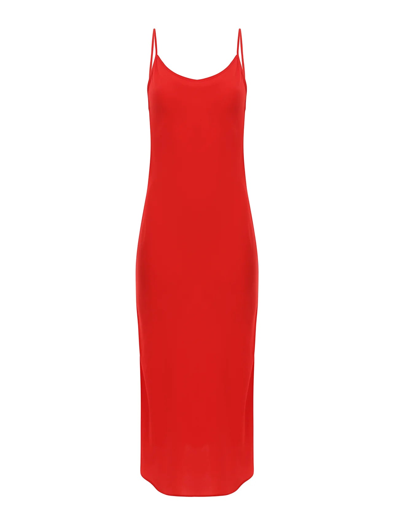 T.W.I.N. Bias Cut Slip Dress in Red