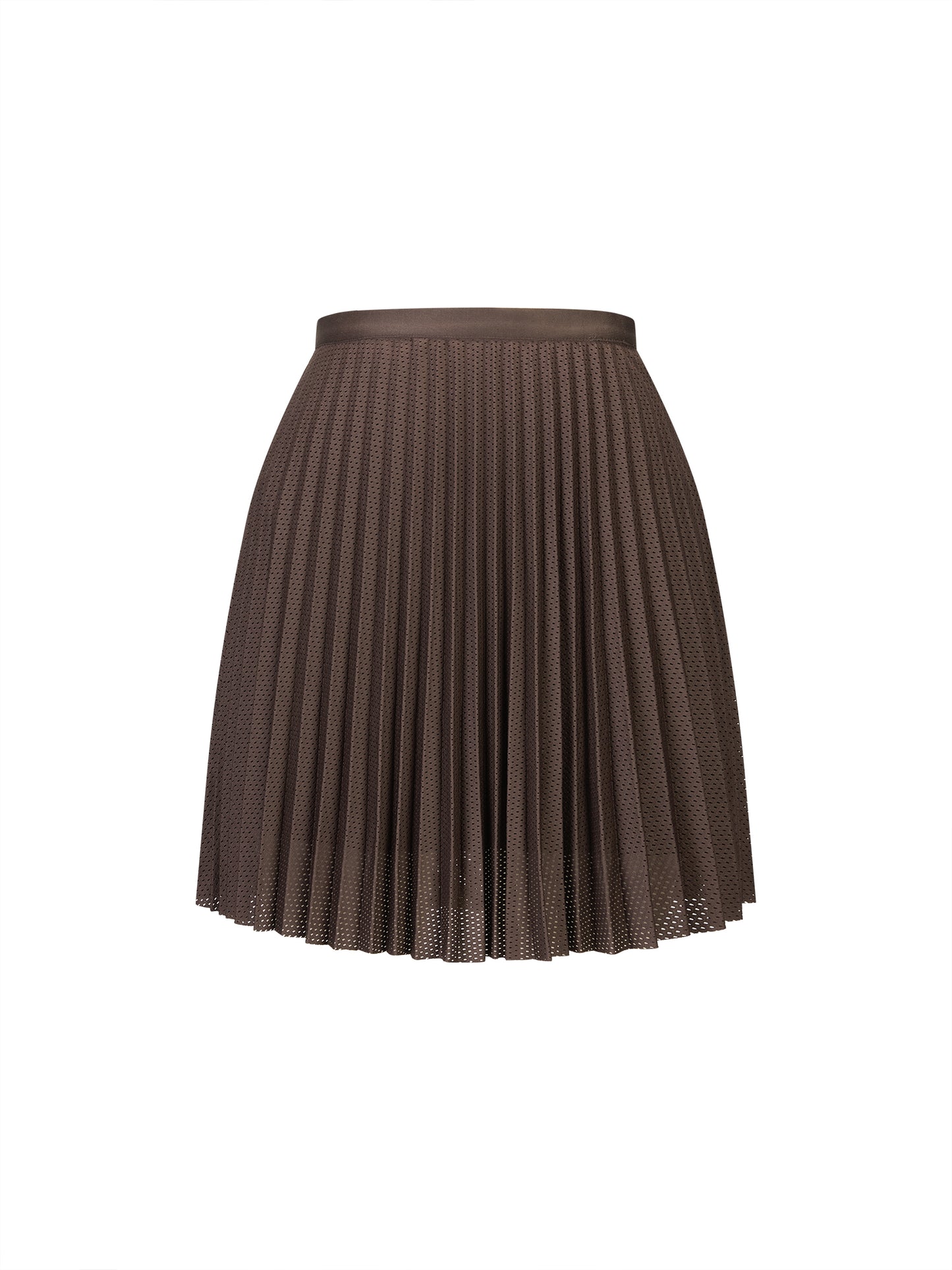 T.W.I.N. Basketball Mesh Mini Skirt in Chocolate