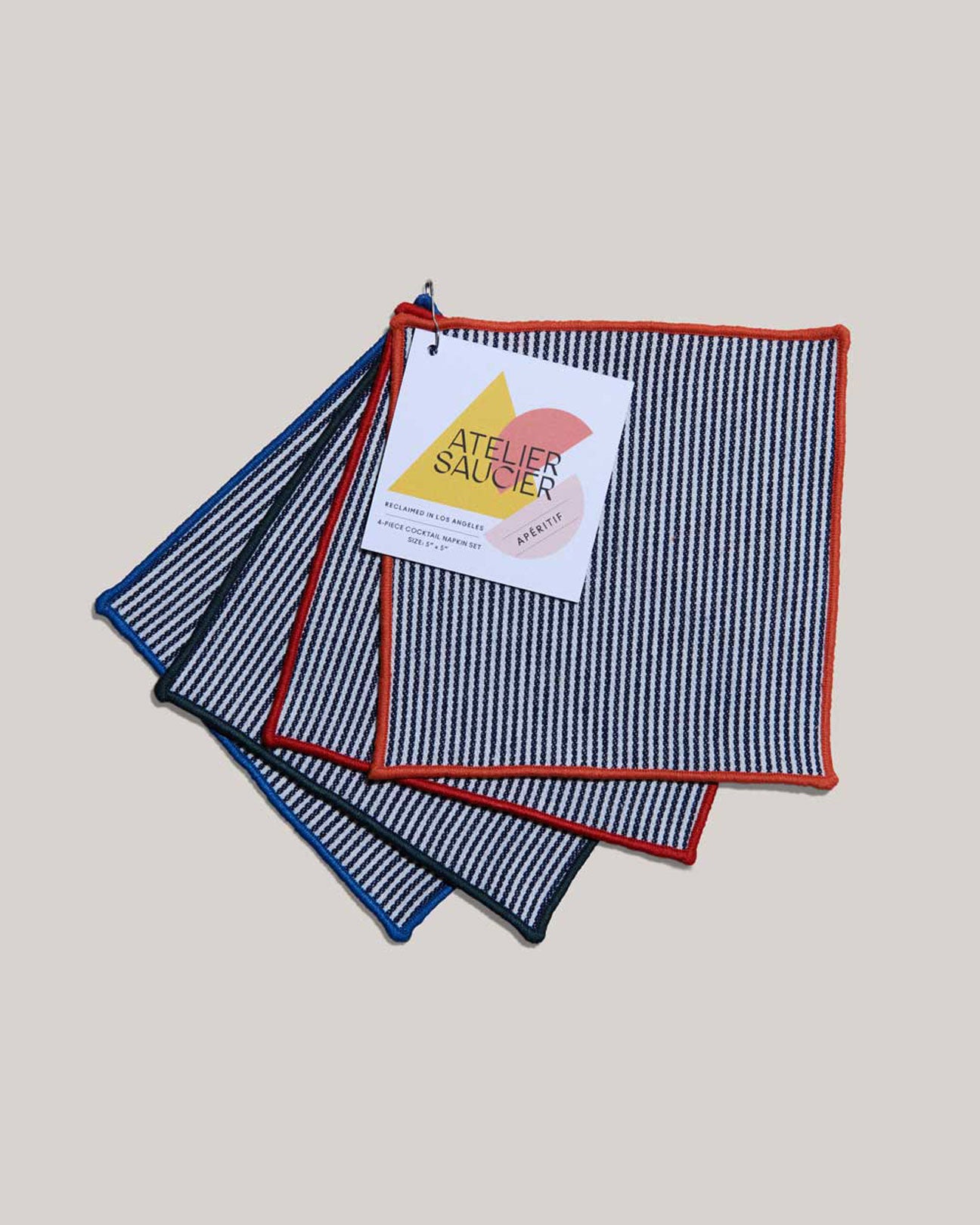 ATELIER SAUCIER Americana Stripe Cocktail Napkins