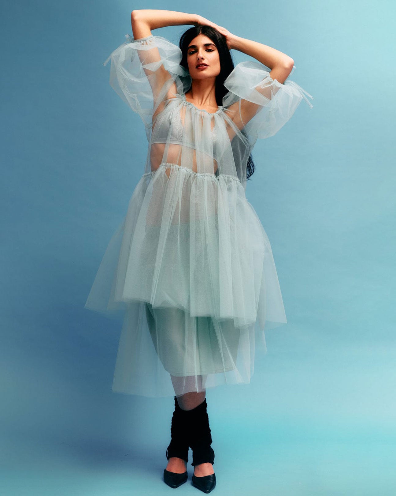 ELIZA FAULKNER Fiona Tulle Dress in Seafoam