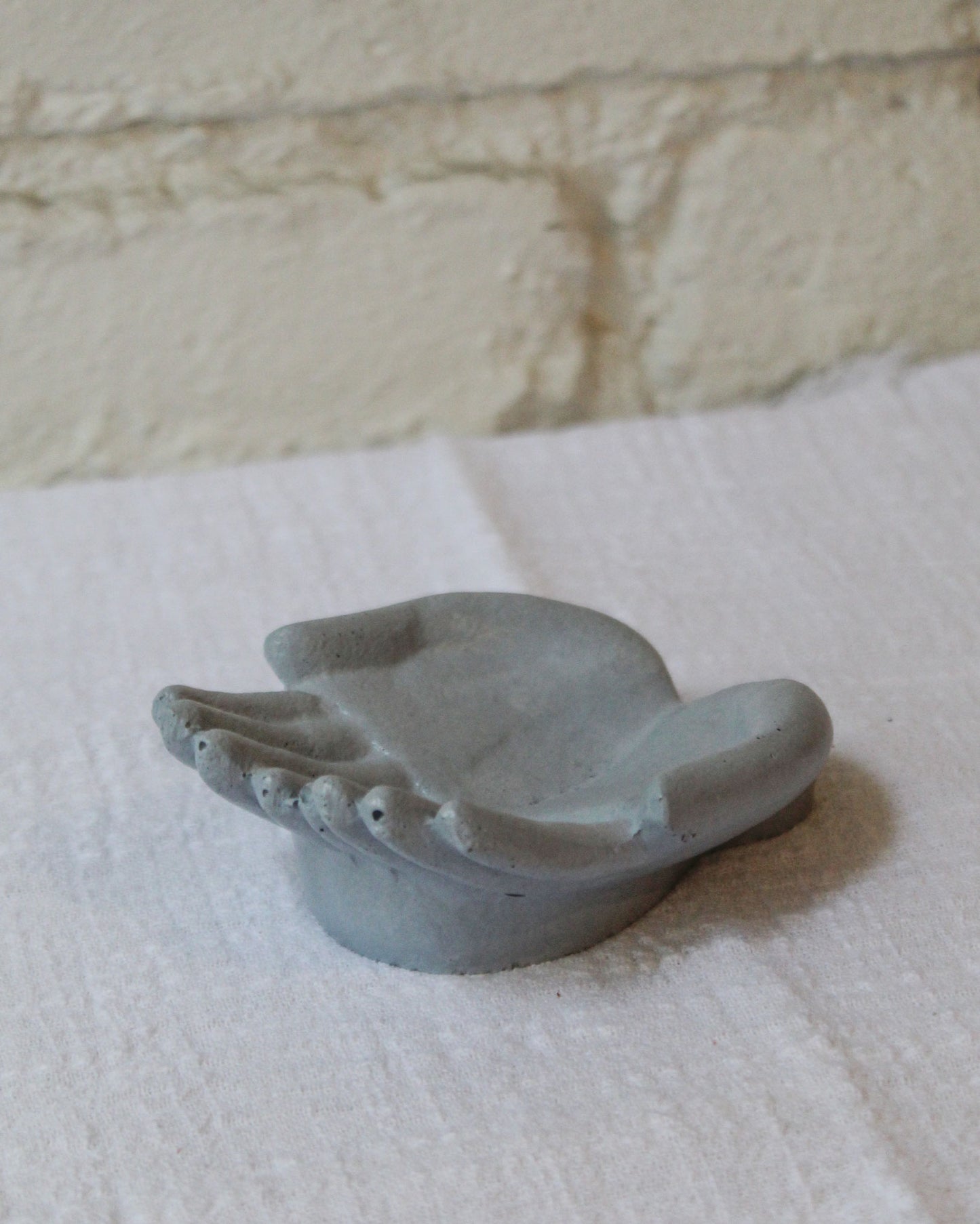 9 CHRISTOPHER Double Palm Concrete Catchall in Blue