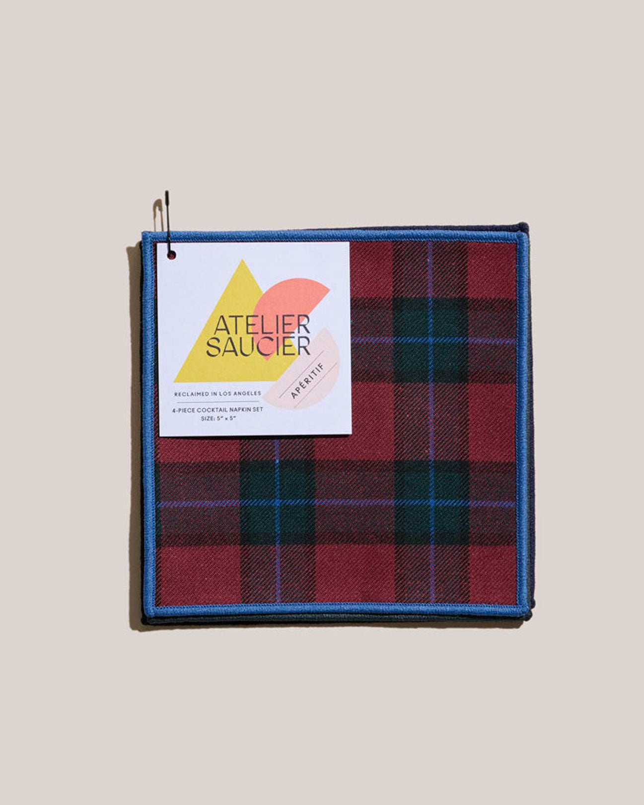 ATELIER SAUCIER Jubilee Plaid Cocktail Napkins