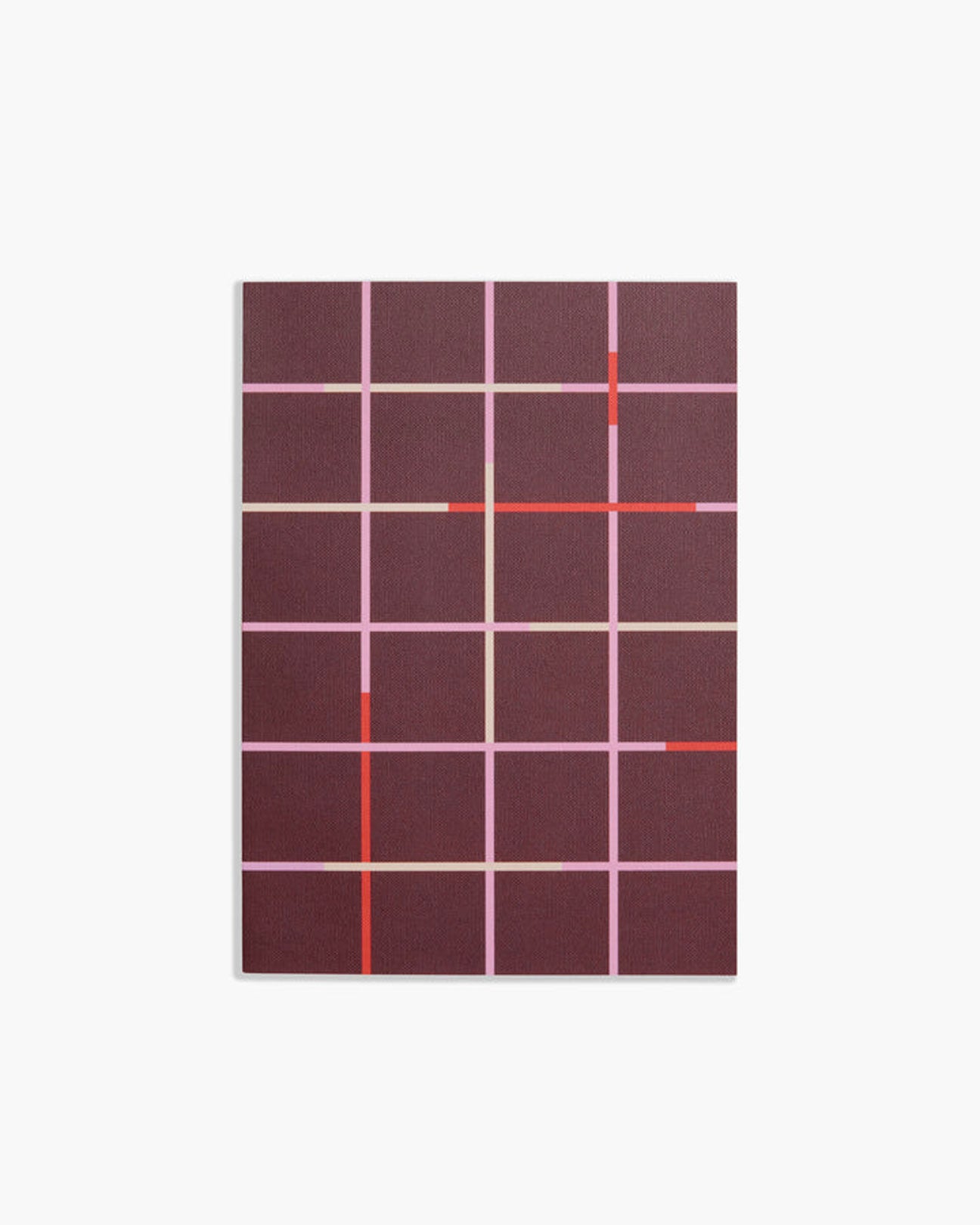 POKETO Object Notebook in Maroon Grid