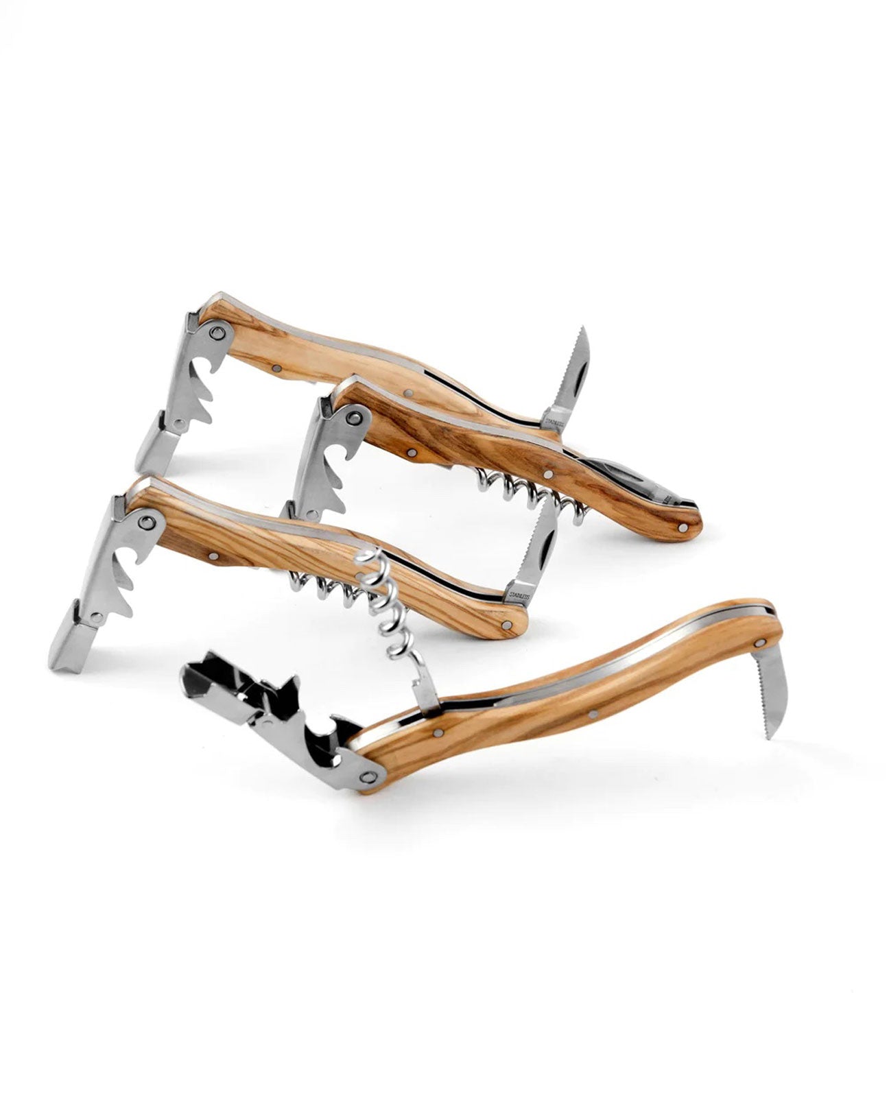 9 CHRISTOPHER Corkscrew with Leather Sleeve in Olivewood available at Lahn.shop