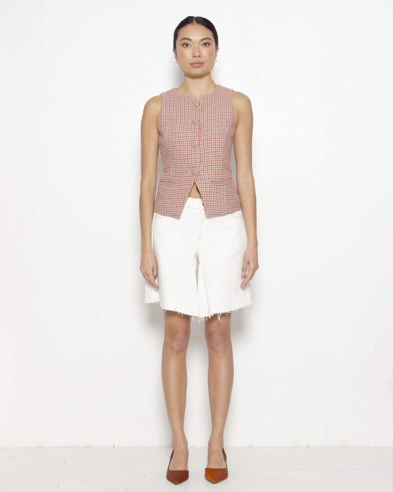 PERSONS Ilana Houndstooth Vest