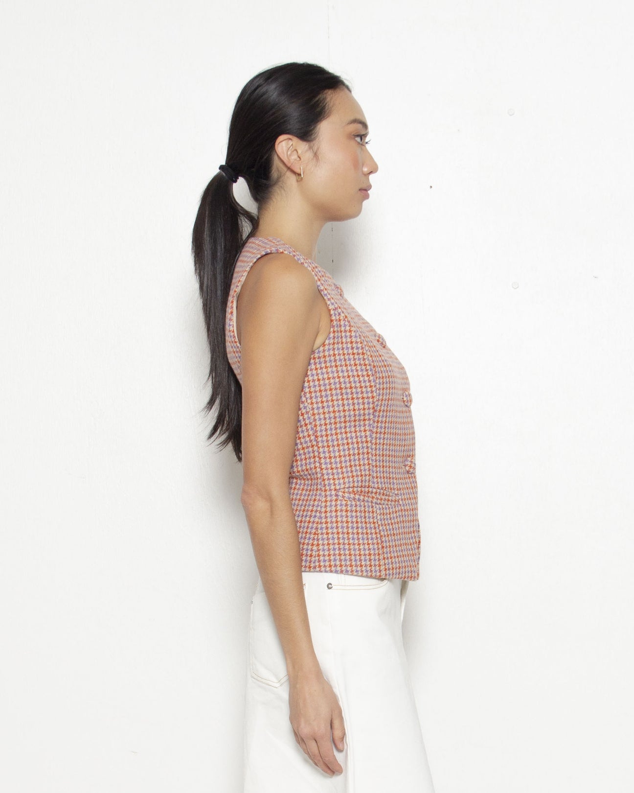 PERSONS Ilana Houndstooth Vest