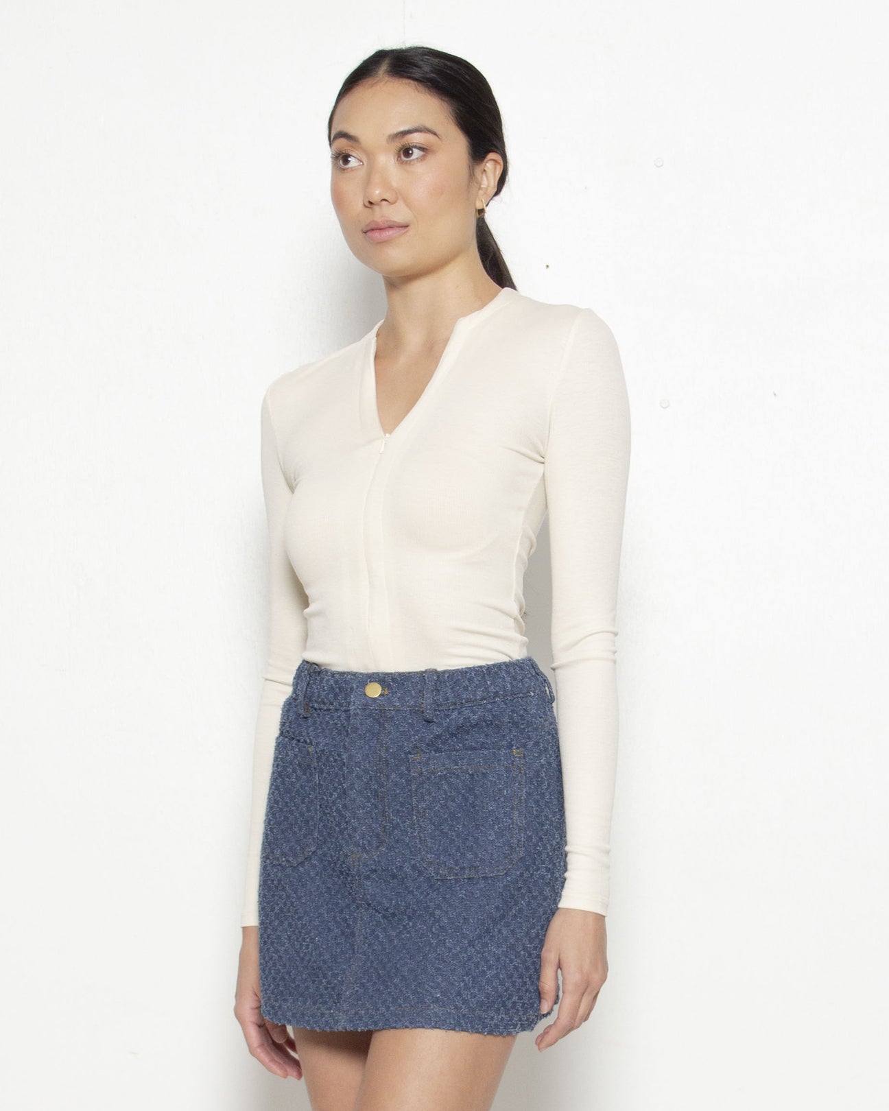 PERSONS Julia Denim Miniskirt