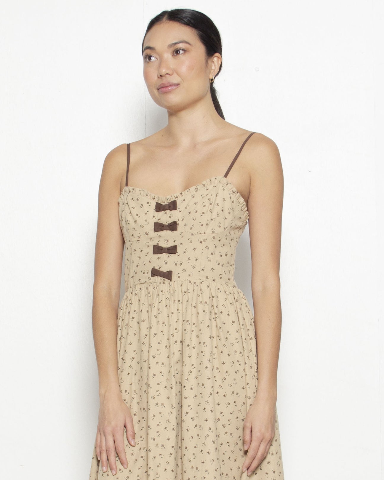 PERSONS Juliette Midi Sundress in Brown Floral