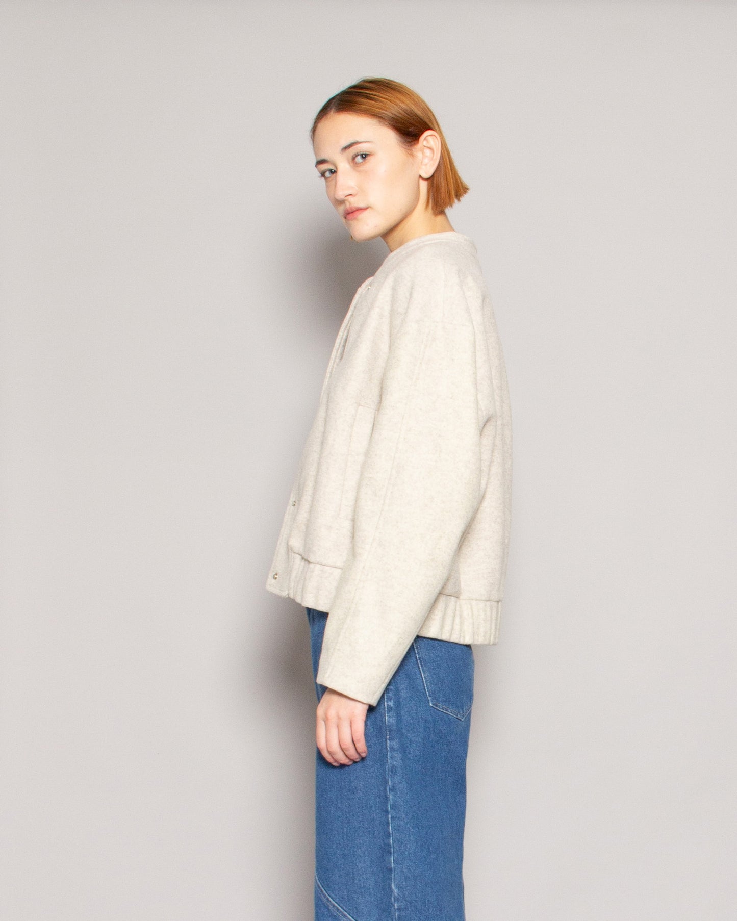 PERSONS Pierce Oversized Bomber in Oats