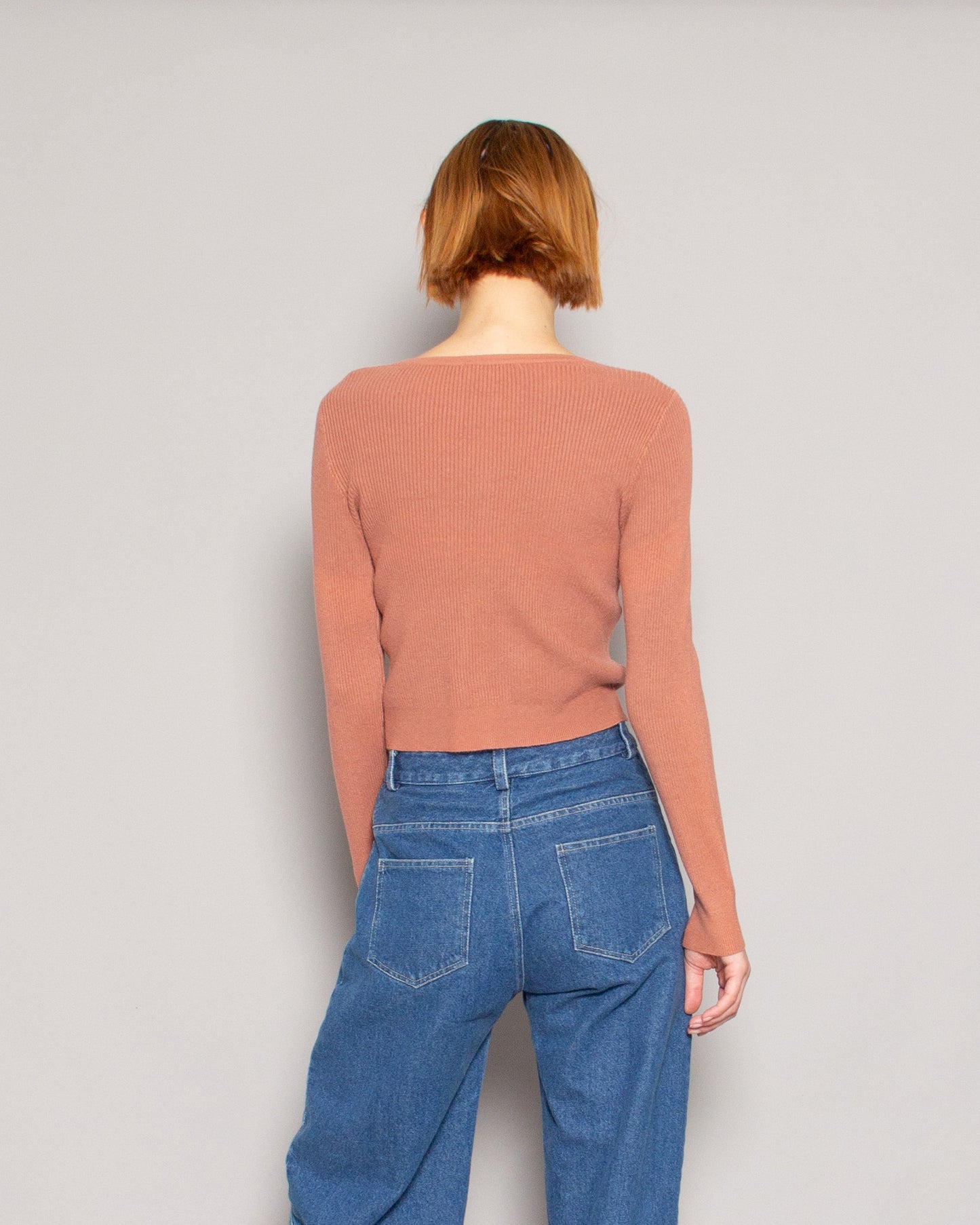 PERSONS Reese Cropped Cardi in Rose