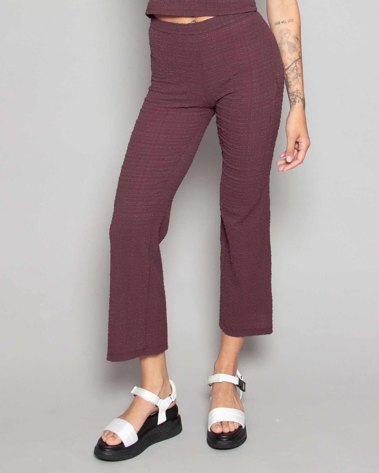 RACHEL COMEY Mando Pant in Maroon Stretchy Check