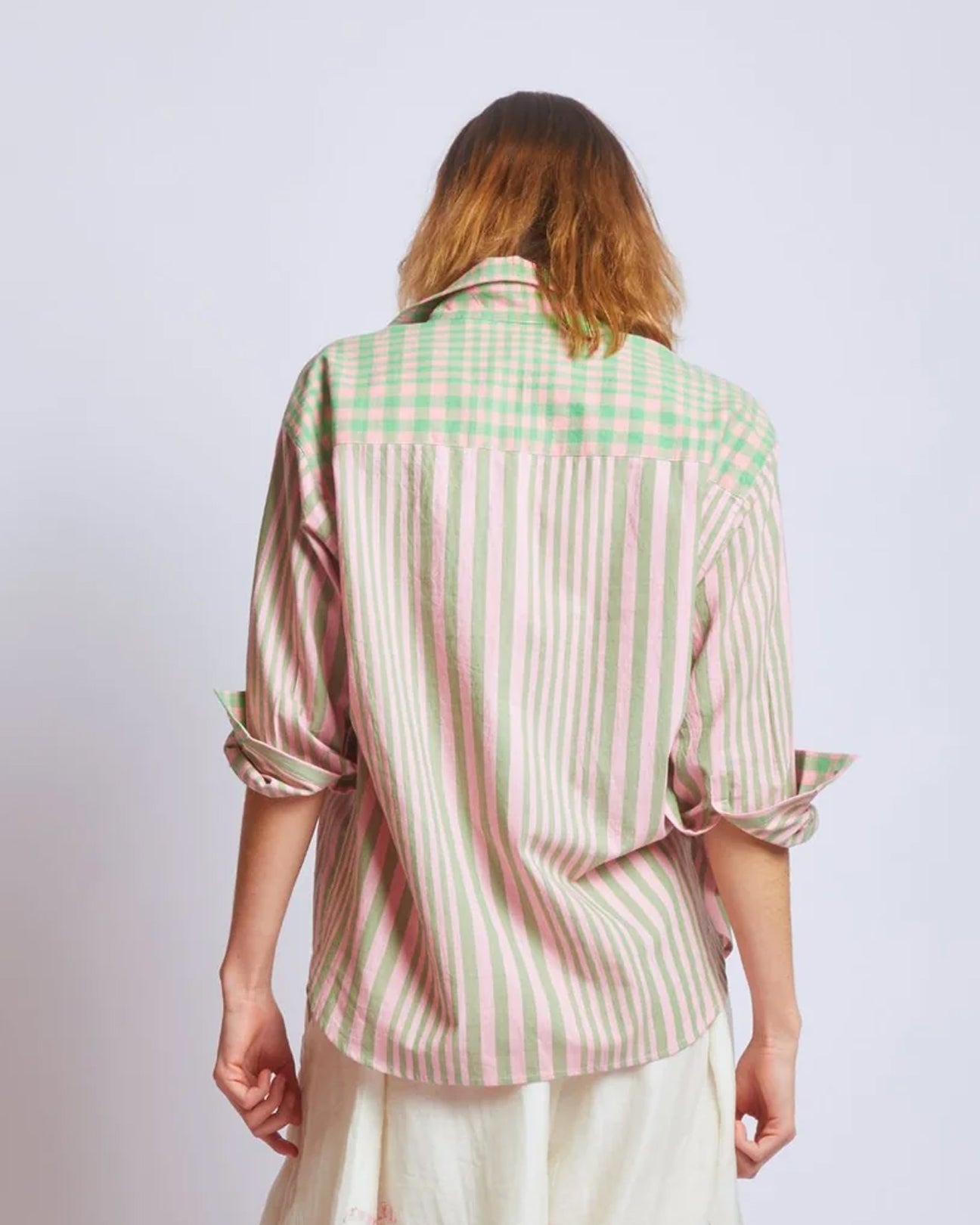 RUJUTA SHETH Andy Embroidered Shirt in Hudson Stripe X Chex