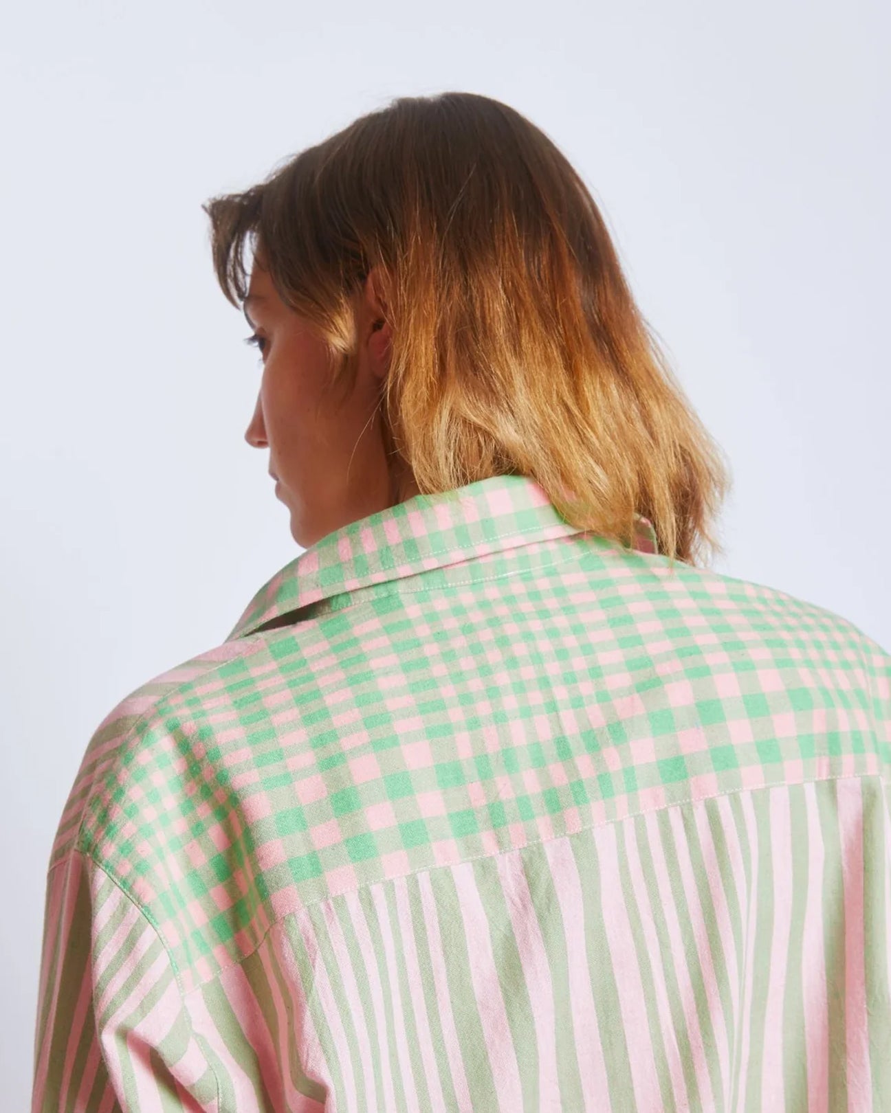 RUJUTA SHETH Andy Embroidered Shirt in Hudson Stripe X Chex