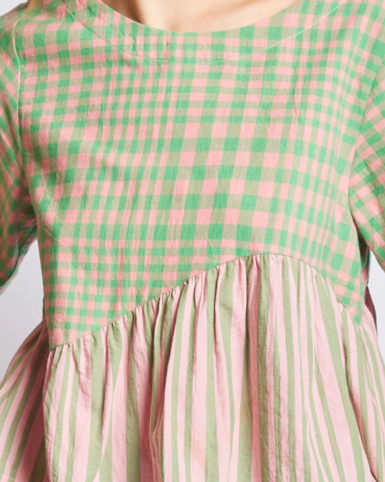 RUJUTA SHETH Yara Top in Hudson Stripe X Chex