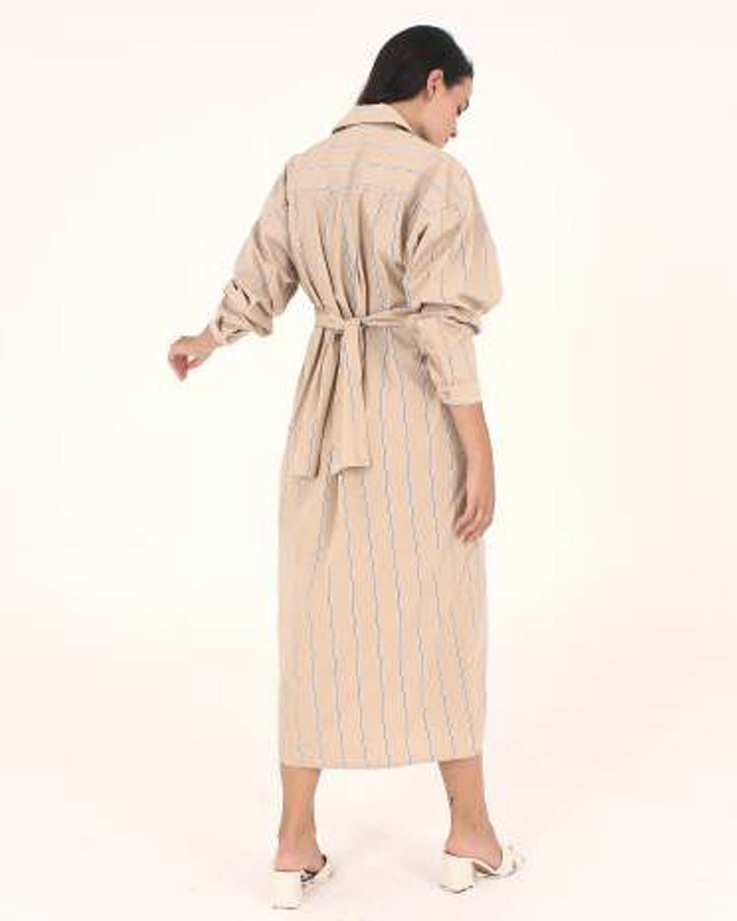 STUDIO FANTASTIQUE Amaya Striped Dress in Camel