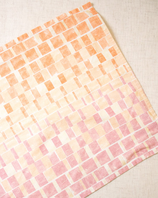 SUPRA ENDURA Tea Towel in Pink Block Print available at Lahn.shop