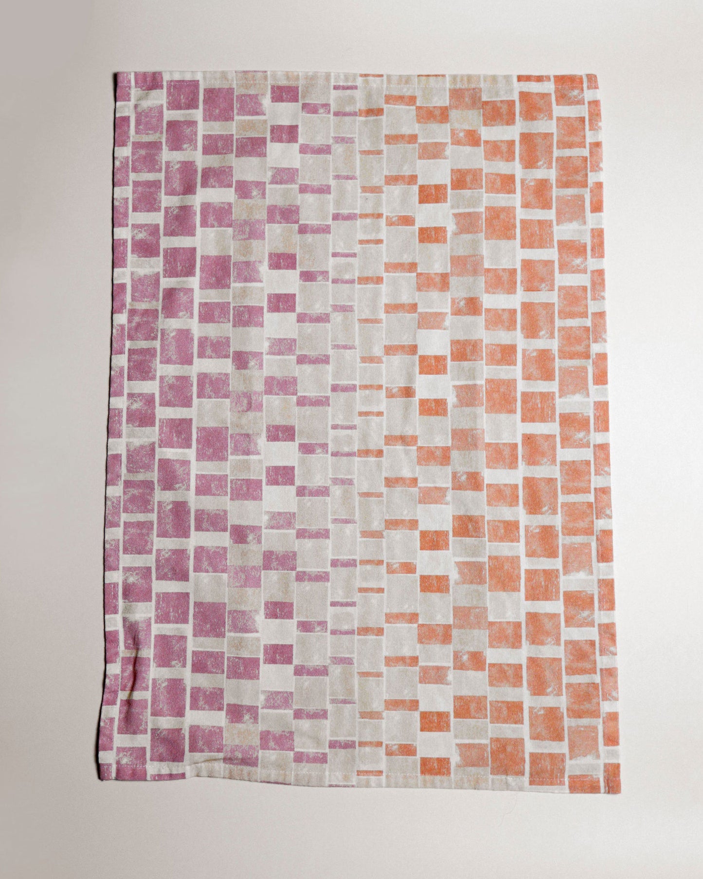 SUPRA ENDURA Tea Towel in Pink Block Print