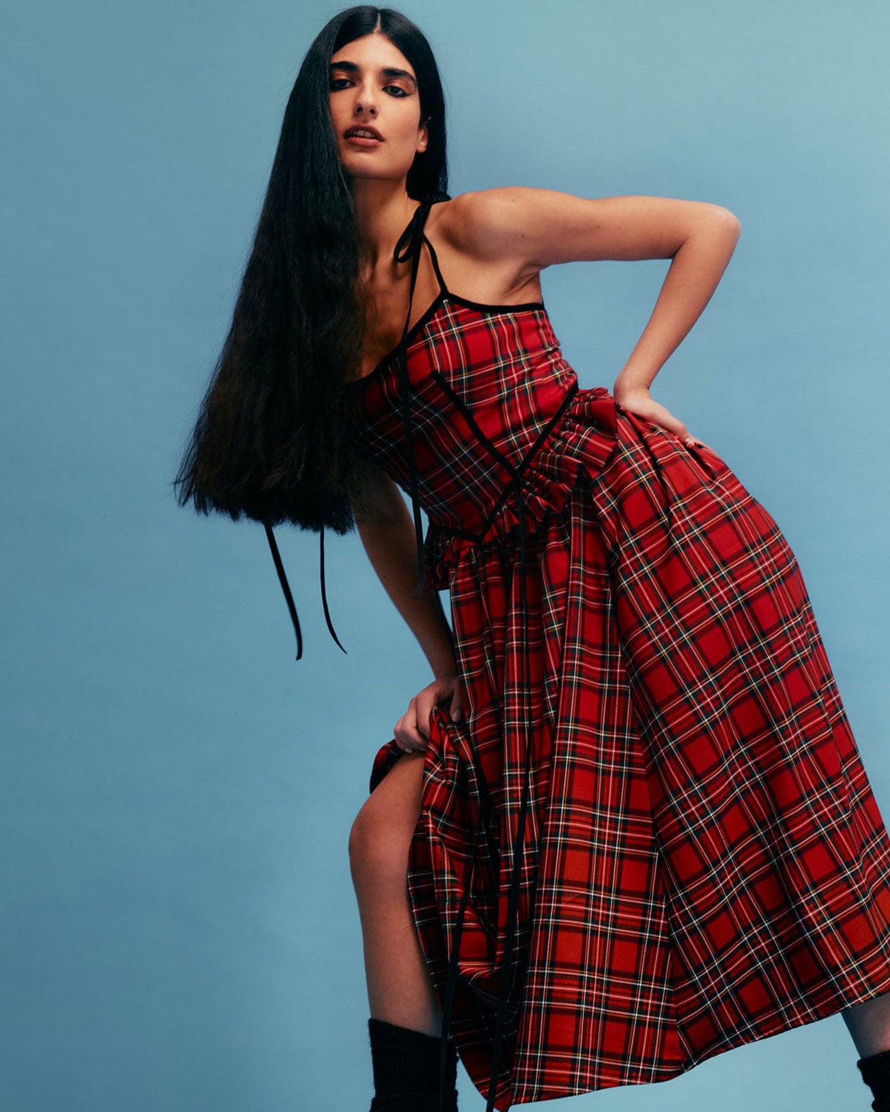 ELIZA FAULKNER Tessa Dress in Red Plaid