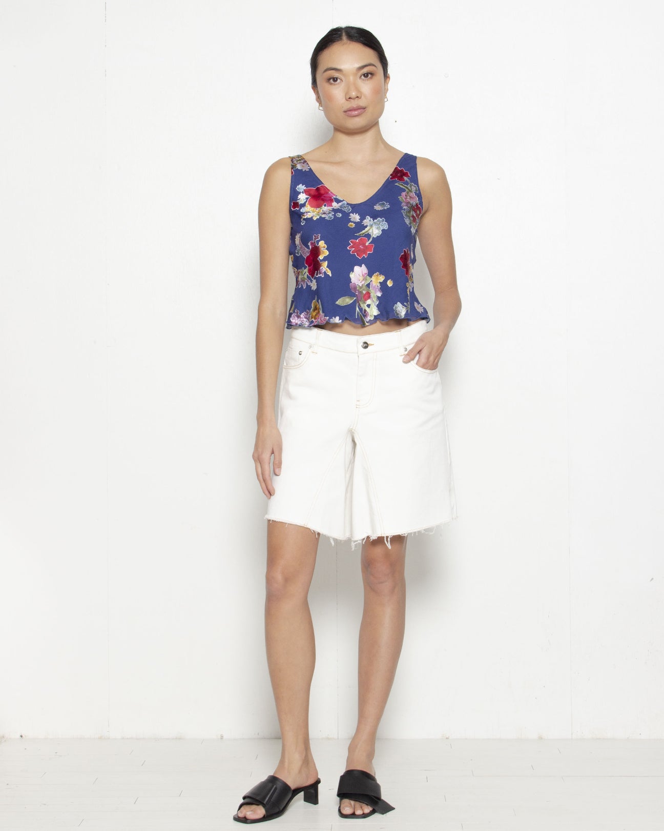 T.W.I.N. Twill Bermuda Shorts in White
