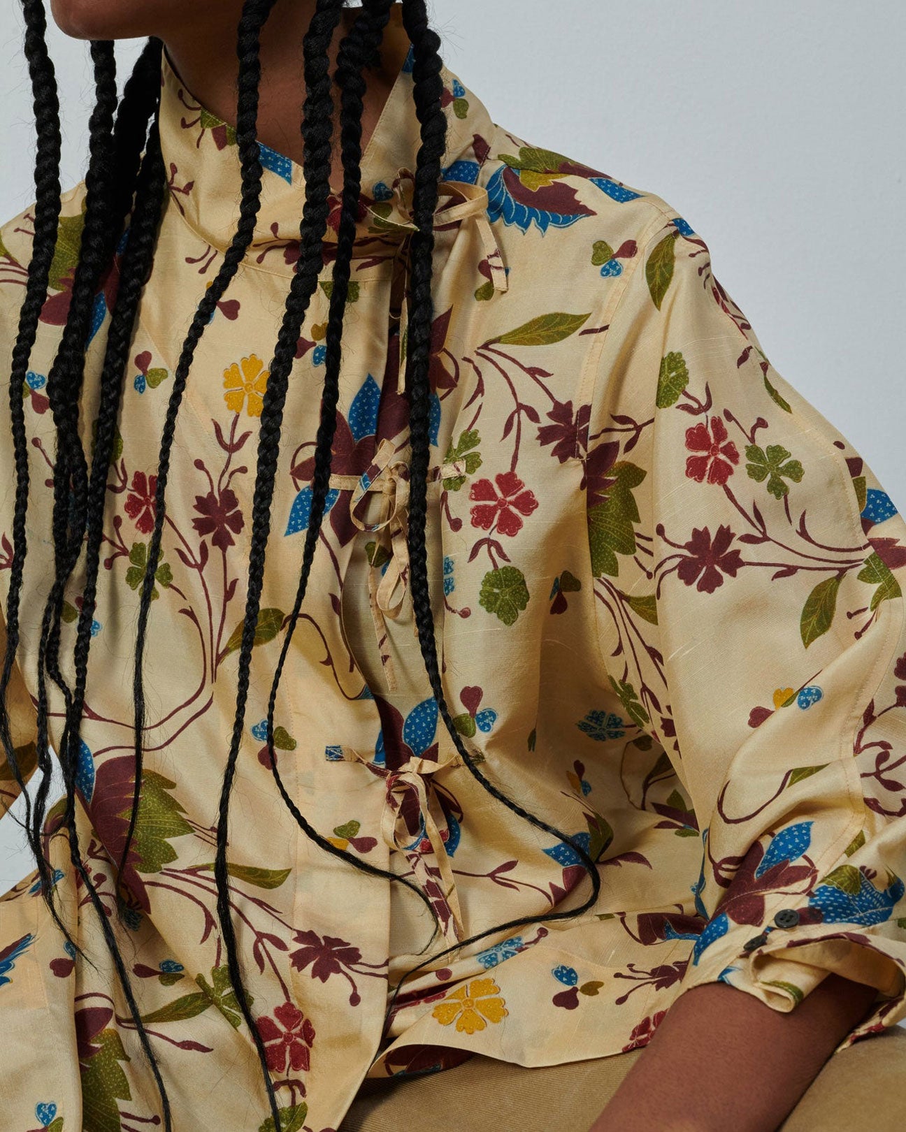 SOEUR Vervein Shirt in Ecru Multi Floral