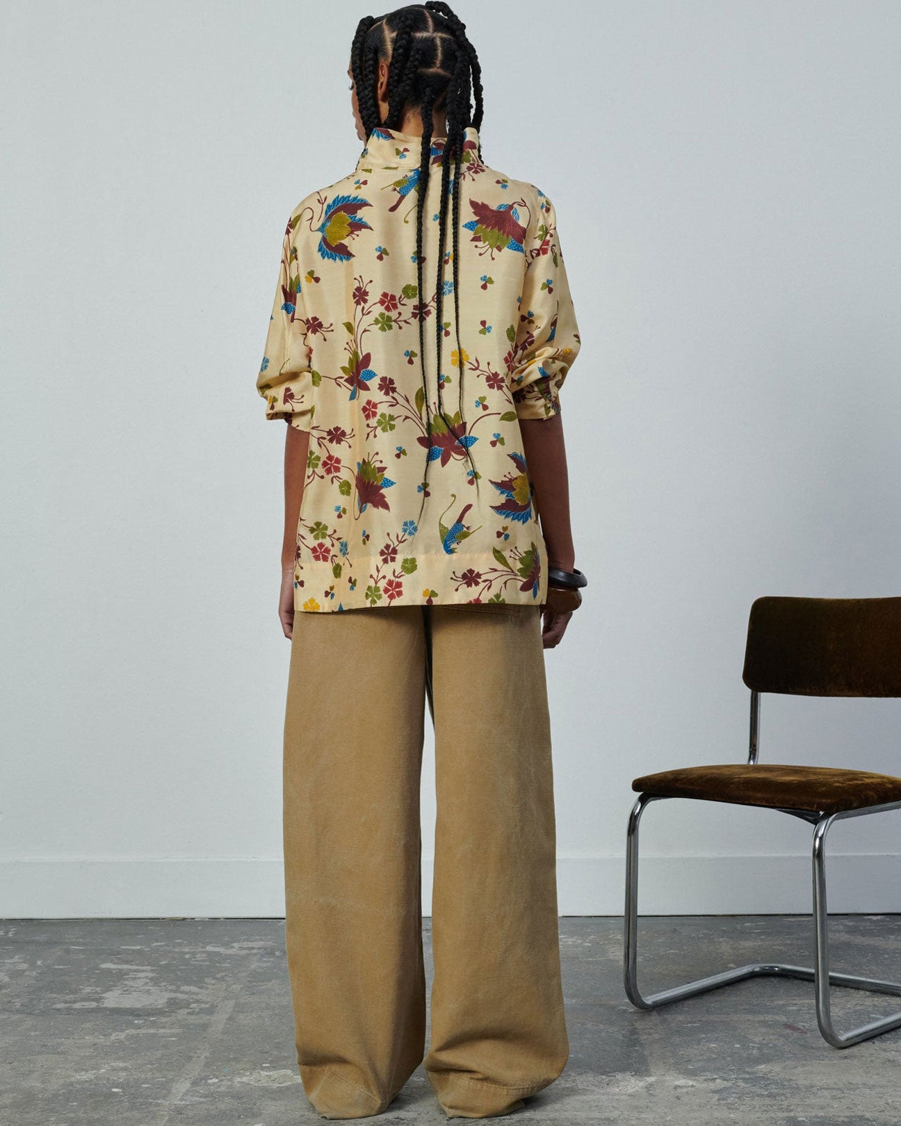 SOEUR Vervein Shirt in Ecru Multi Floral