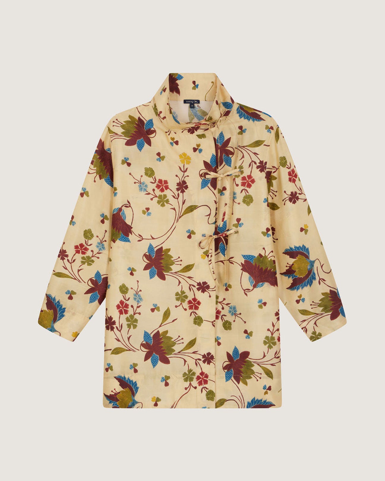 SOEUR Vervein Shirt in Ecru Multi Floral