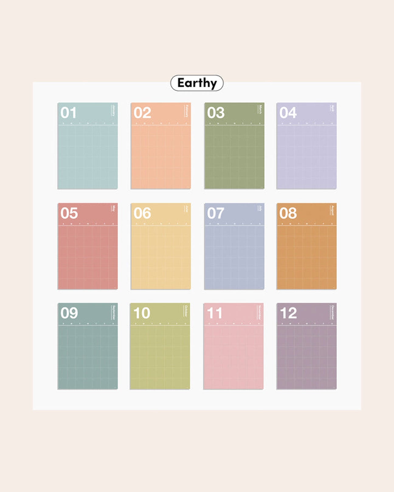 POKETO Spectrum Wall Planner in Earthy