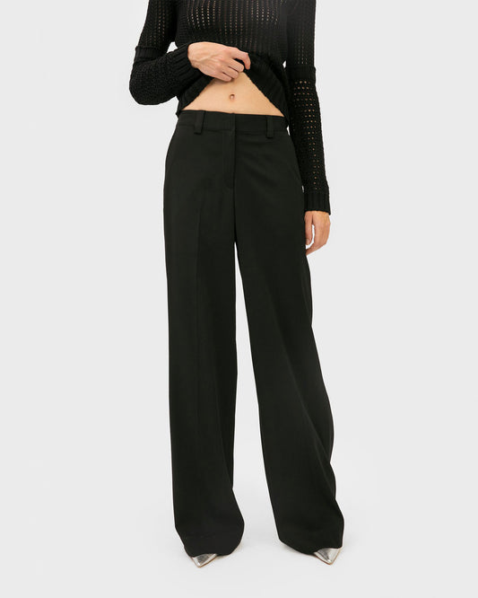 AKNVAS Elin Elastic Waistband Pant in Black available at Lahn.shop