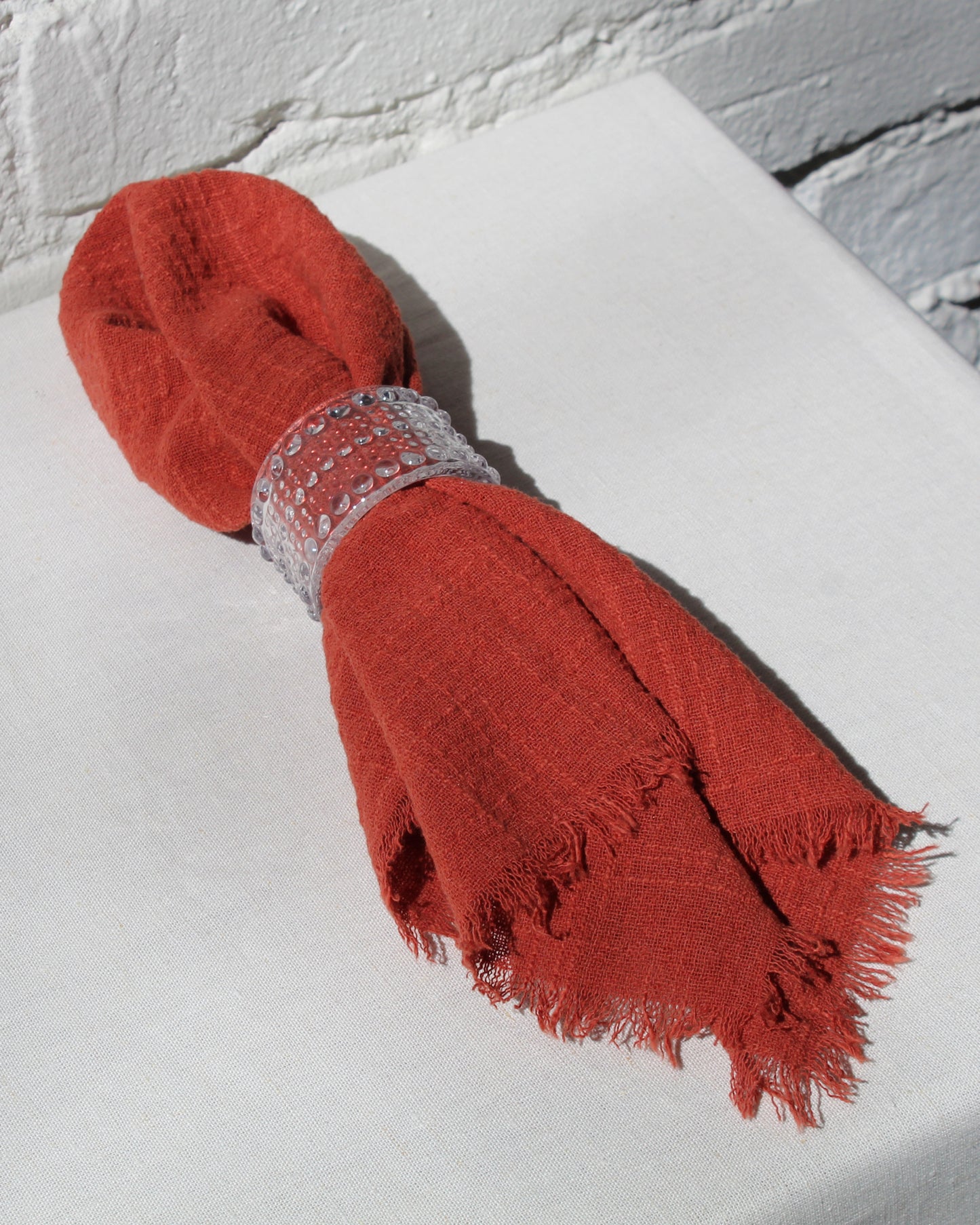 9 CHRISTOPHER Washed Linen Napkin in Brick