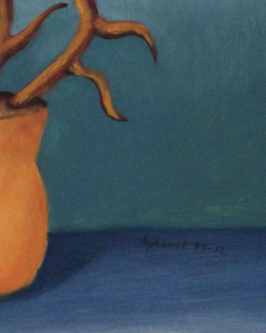 LAHN Alphonse Painting, Untitled 4 - Yellow Vase with Flowers