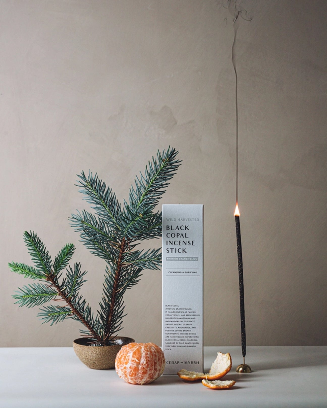 CEDAR AND MYRRH Black Copal Incense Sticks