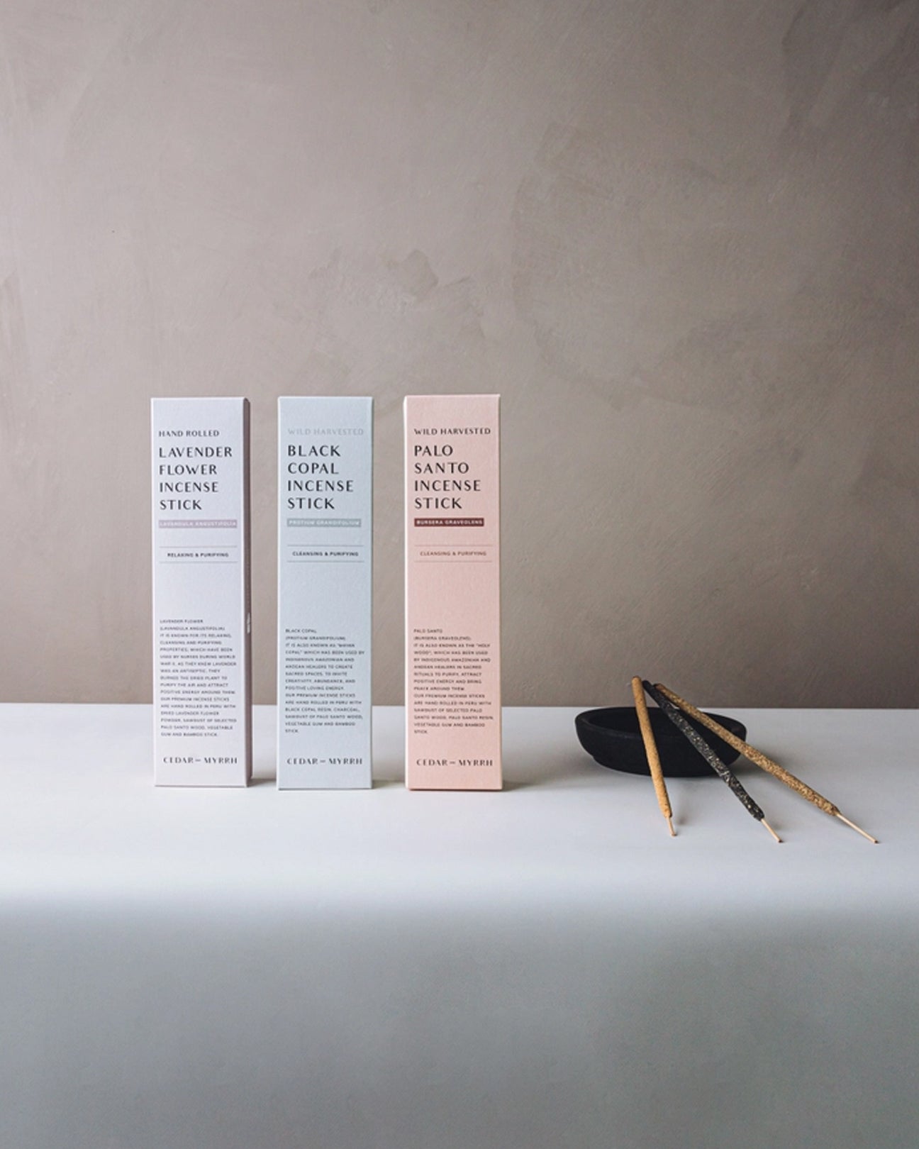 CEDAR AND MYRRH Lavender Flower Incense Sticks