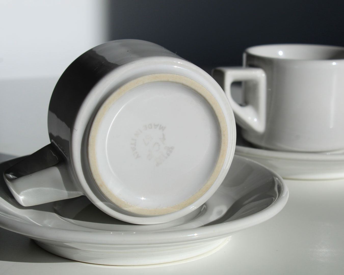Vintage Italian Stacking Demitasse Cup and Saucer Set of 4
