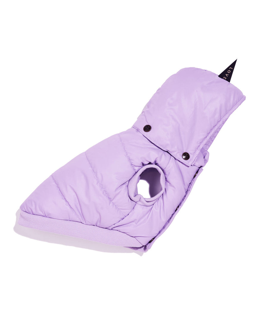 FOUND MY ANIMAL Puffer Coat With Removable Hood in Lilac