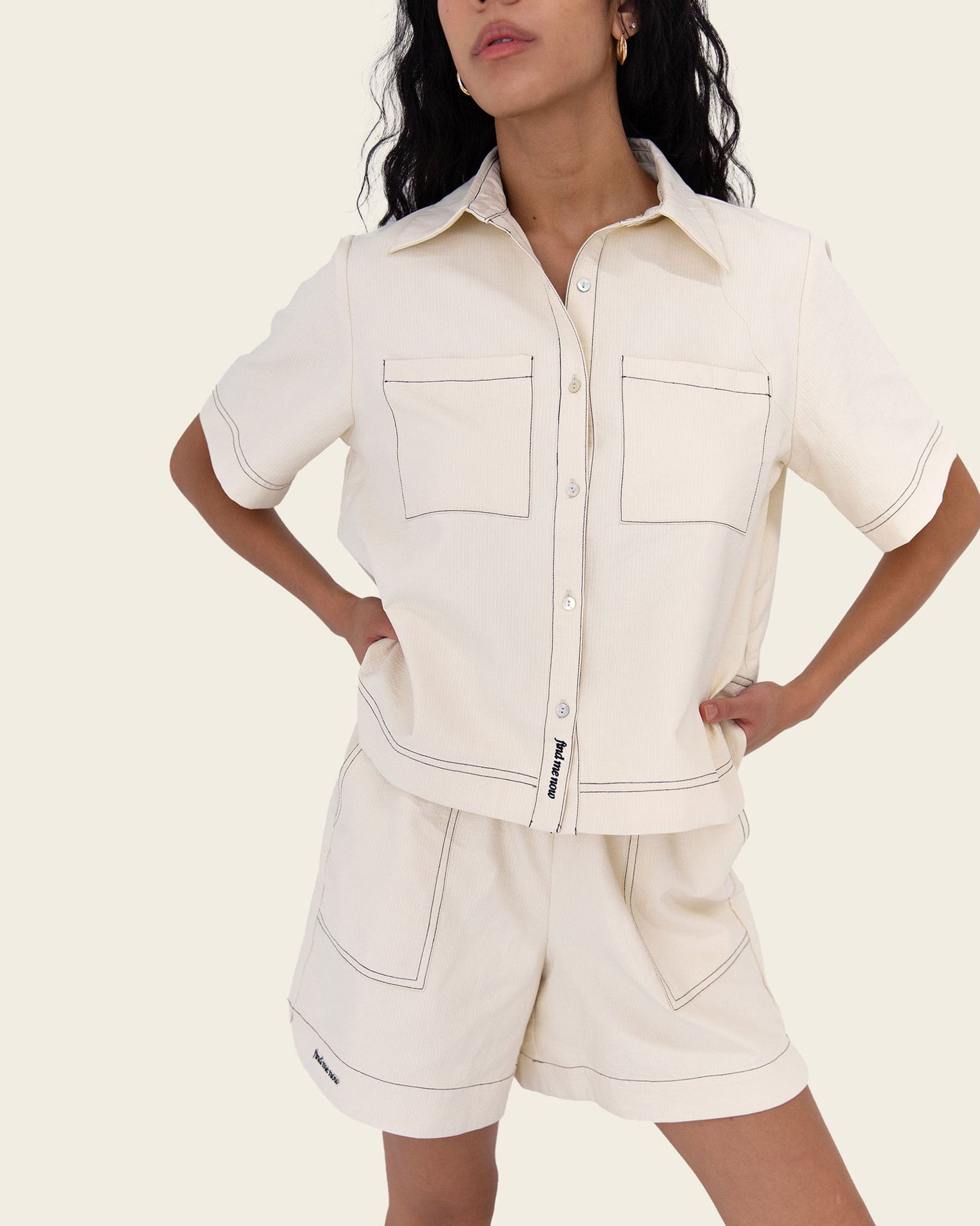FIND ME NOW Hunter Cargo Basketball Short in Bone