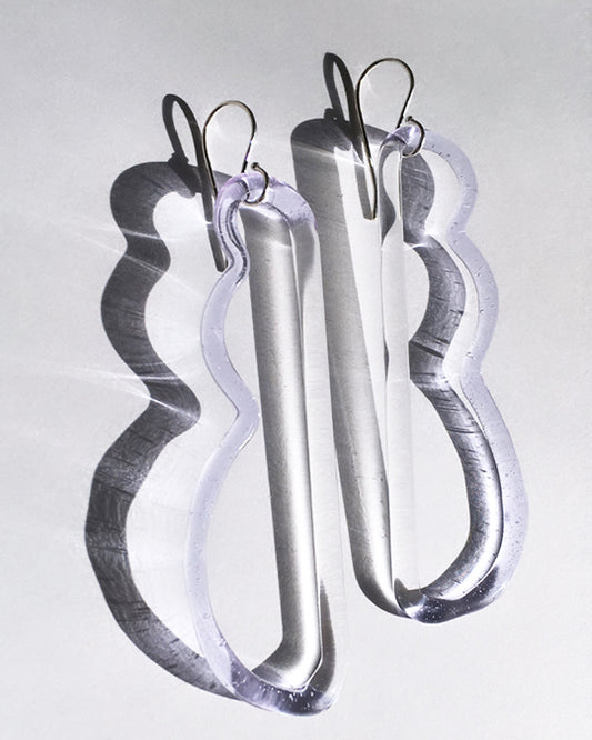 JANE D'ARENSBOURG Wave Earrings in Lilac available at Lahn.shop