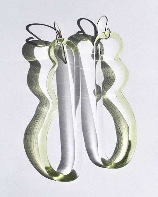 JANE D'ARENSBOURG Wave Earrings in Lime