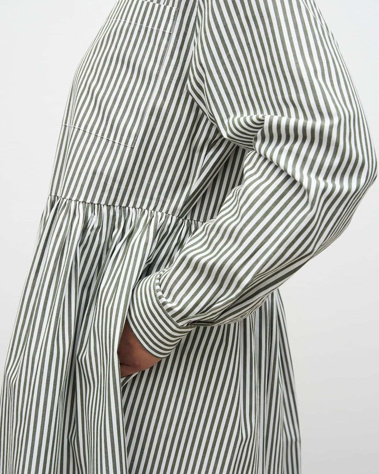 KOWTOW Lee Dress in Deep Green Stripe