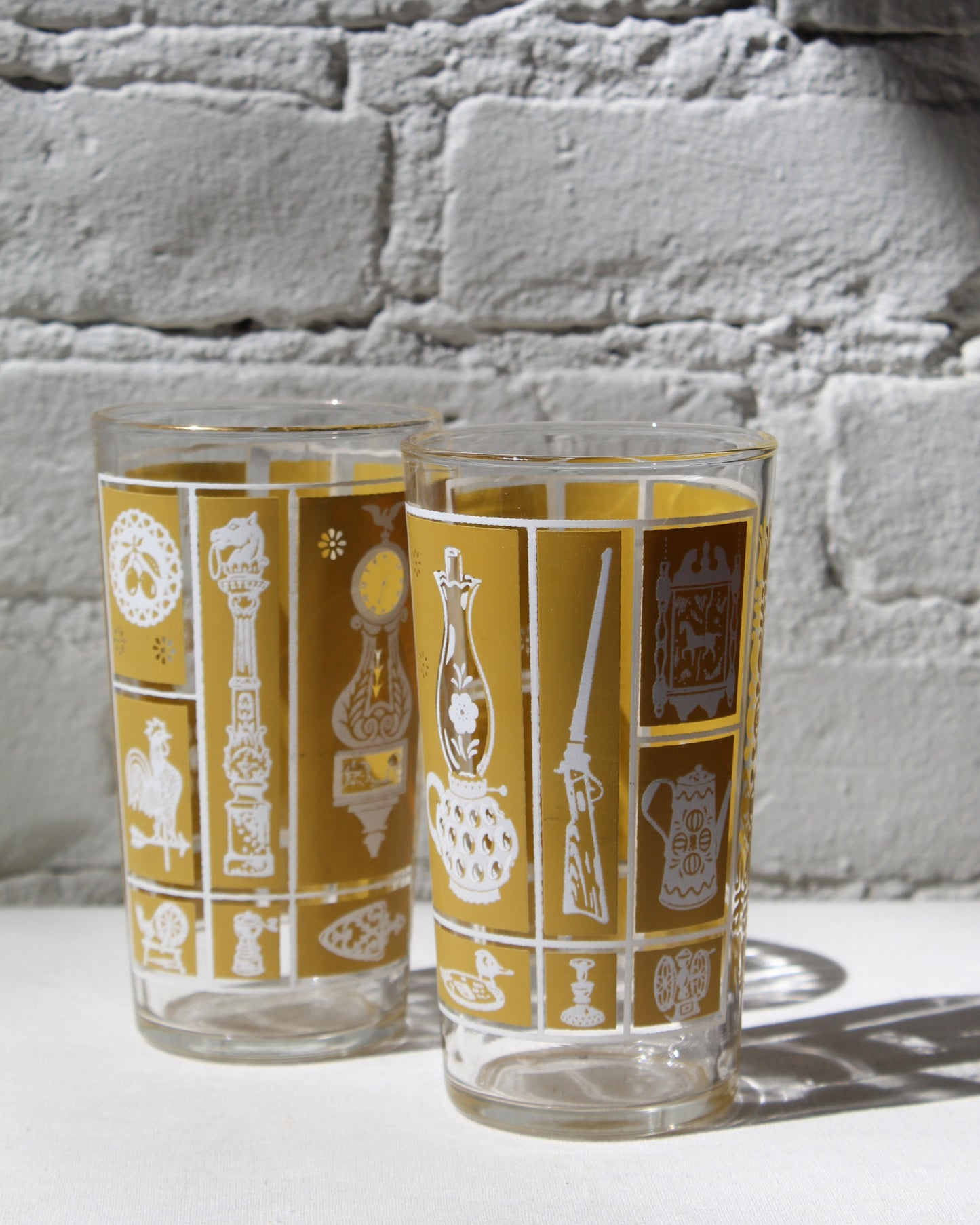 Vintage Golden Western Glasses set of 2 available at Lahn.shop