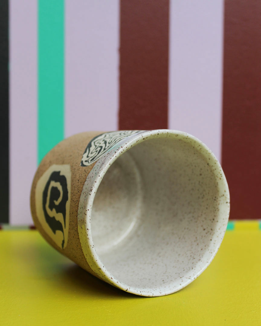 CERAMICISM X LAHN Large Ceramic Cup in Black and White available at Lahn.shop