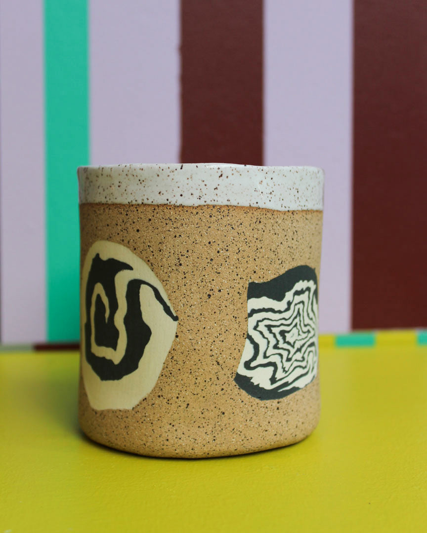 CERAMICISM X LAHN Large Ceramic Cup in Black and White available at Lahn.shop