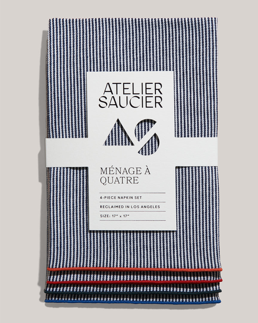 ATELIER SAUCIER Americana Stripe Napkins available at Lahn.shop