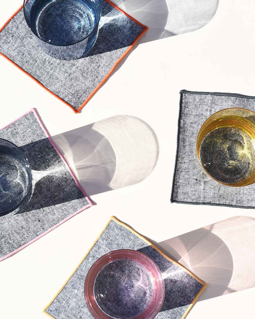 ATELIER SAUCIER Rainbow Chambray Cocktail Napkins