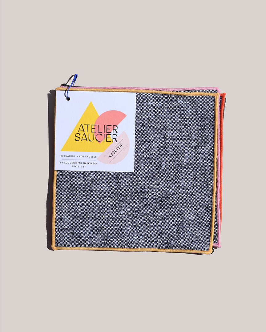 ATELIER SAUCIER Rainbow Chambray Cocktail Napkins