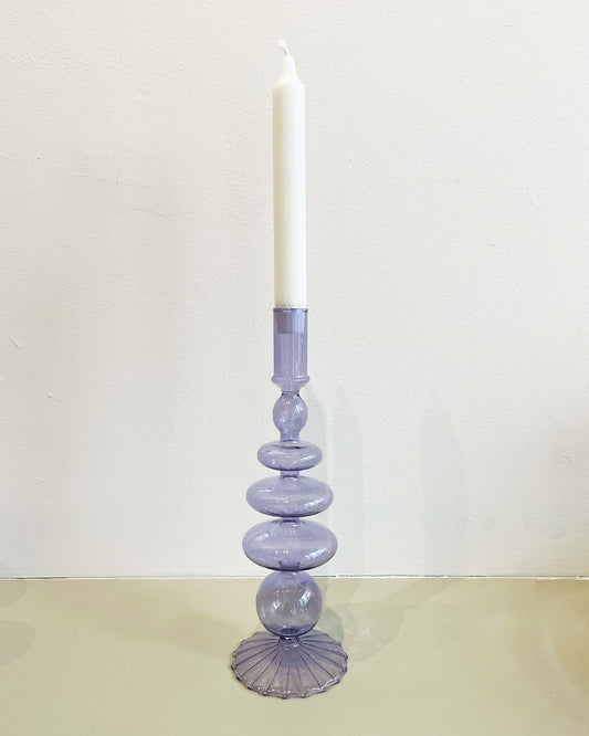 9 CHRISTOPHER Finn Glass Candlestick in Iris available at Lahn.shop