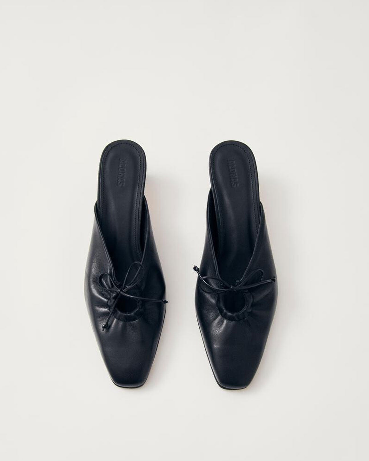 ALOHAS Amar Leather Mules in Black