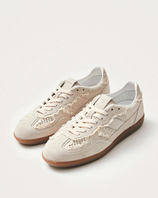 ALOHAS Leather Sneakers in Crochet Cream