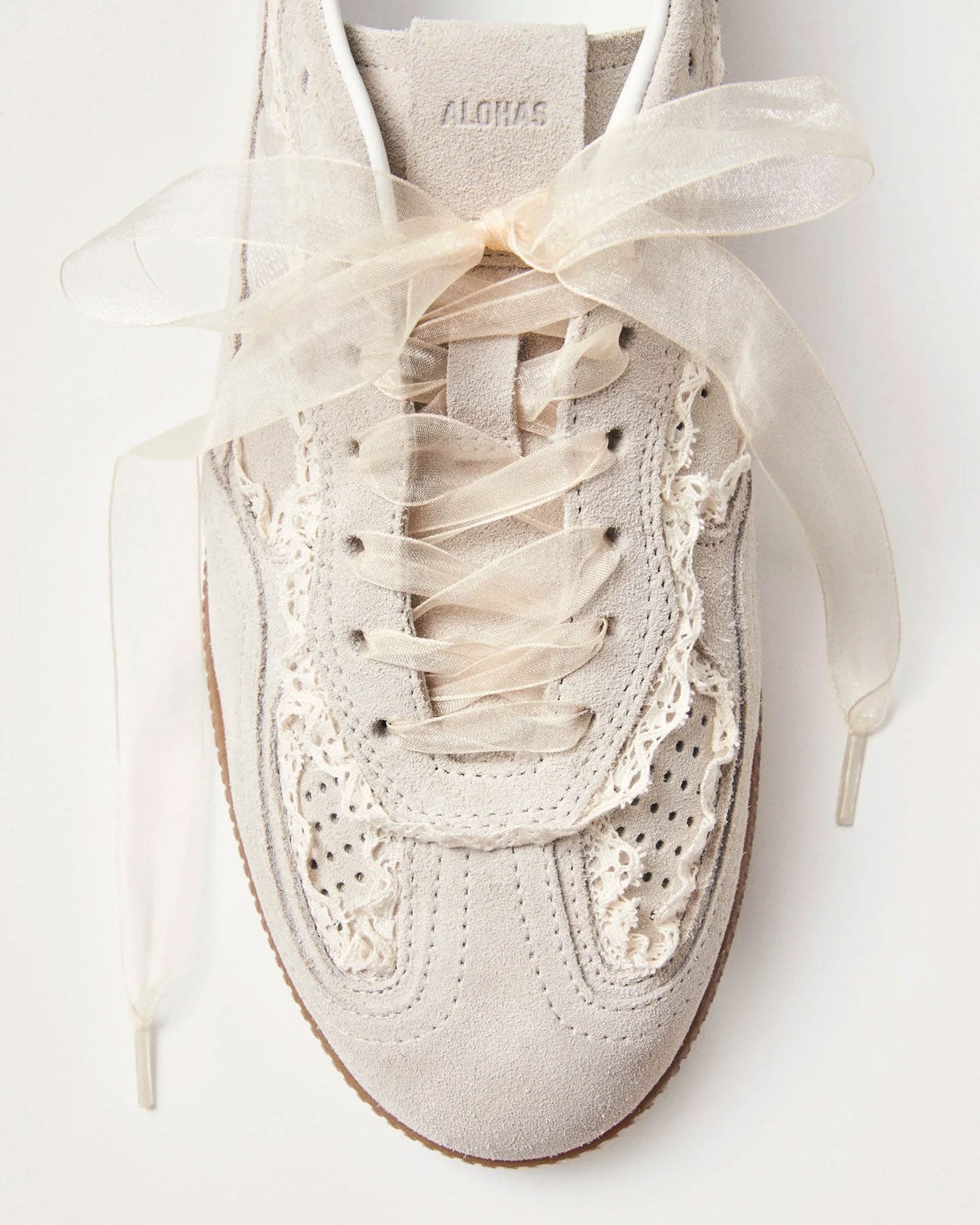 ALOHAS Leather Sneakers in Crochet Cream