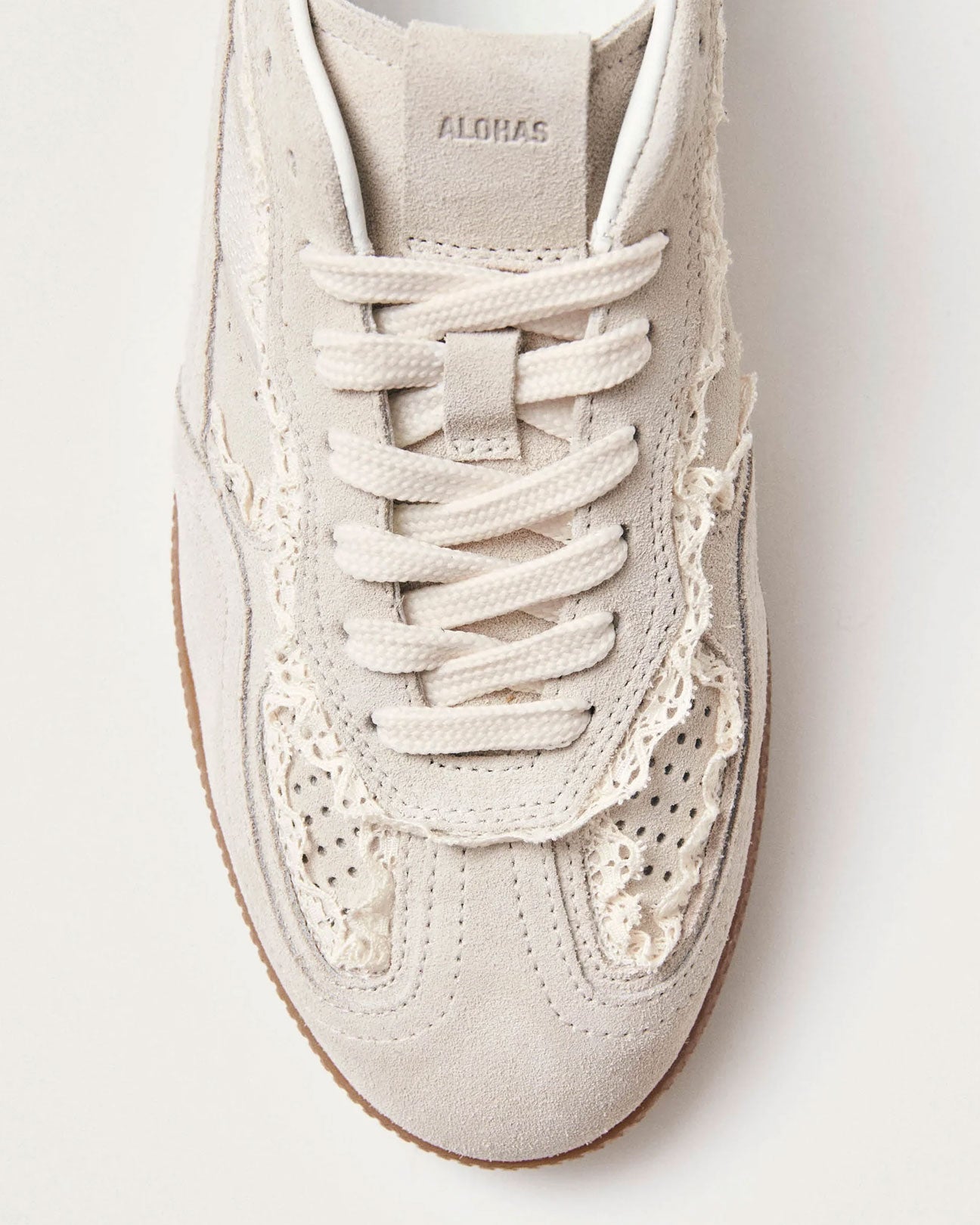 ALOHAS Leather Sneakers in Crochet Cream