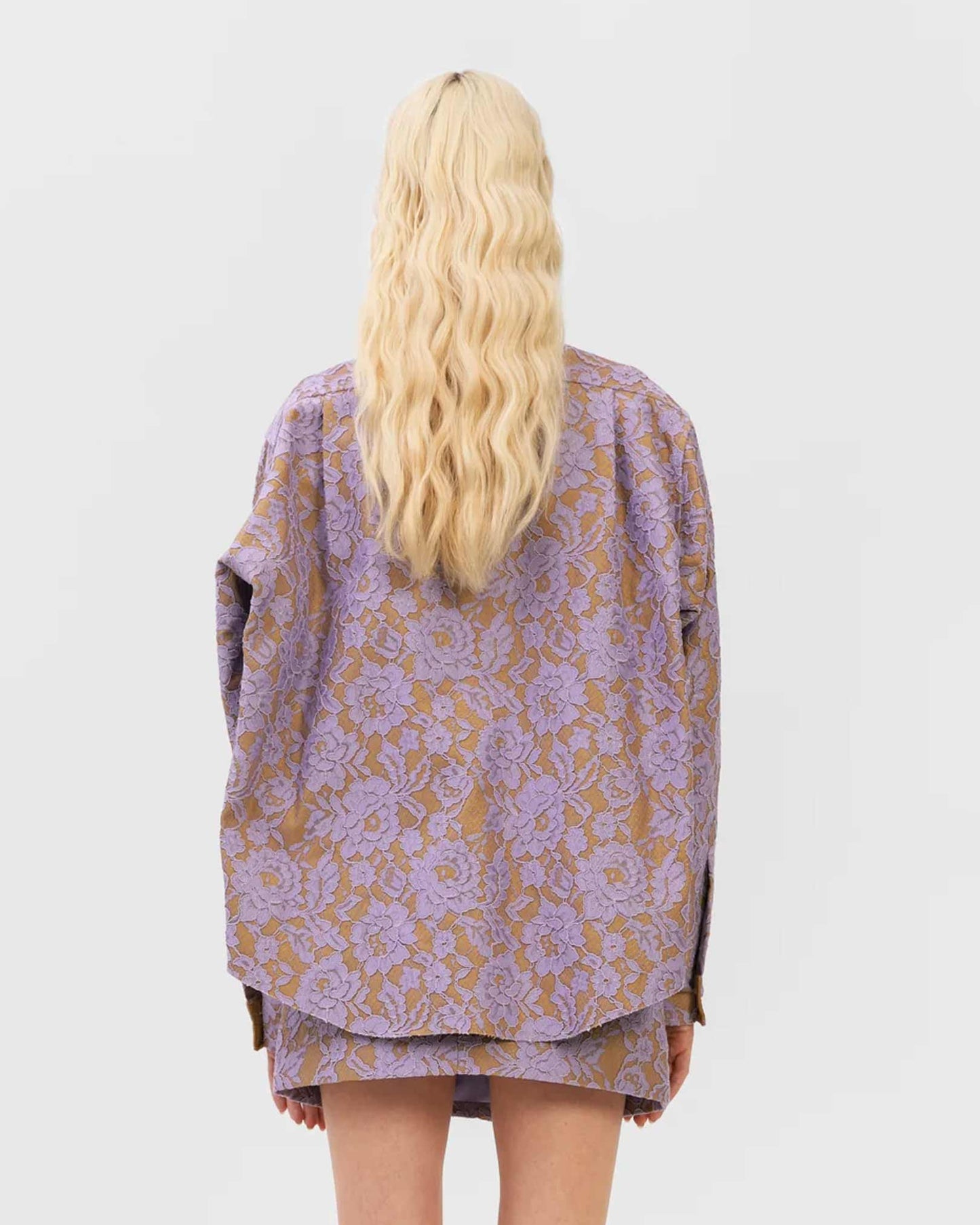 AKNVAS Lace Shirt in Amethyst available at Lahn.shop
